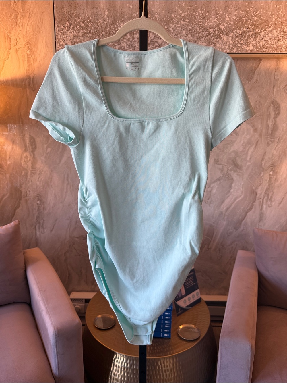 Mint Square-Neck Bodysuit